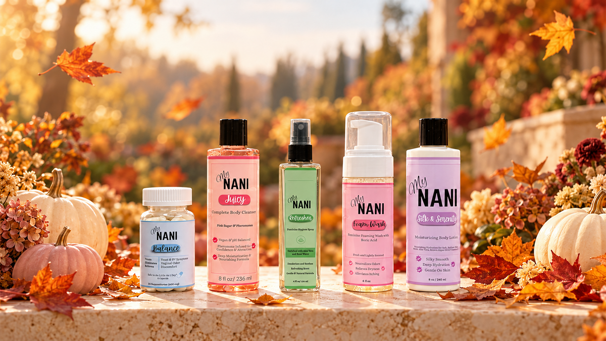My Nani five-piece Signature Set in an autumn setting